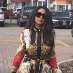 Jennifer’s baroque print shirtdress on The Real Housewives of New Jersey