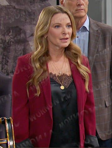 Jennifer’s black lace trim cami on Days of our Lives