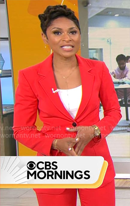 Jericka Duncan’s red suit on CBS Mornings