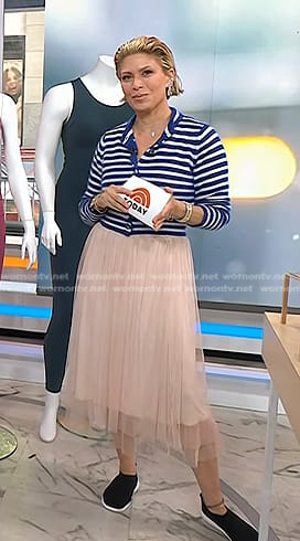 Jill’s blue striped cardigan and pink tulle skirt on Today