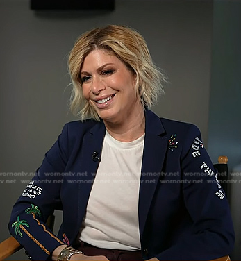 Jill’s navy embroidered blazer on Today