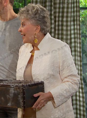 Julie’s white textured jacket on Days of our Lives
