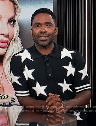 Justin’s star print polo on E! News