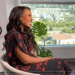 Karen Millen’s black floral dress on E! News