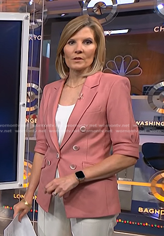 Kate’s pink elbow sleeve blazer on NBC News Daily