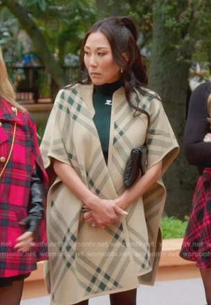 Katie’s plaid cape on The Real Housewives of Orange County