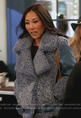 Katie’s blue shearling jacket on The Real Housewives of Orange County