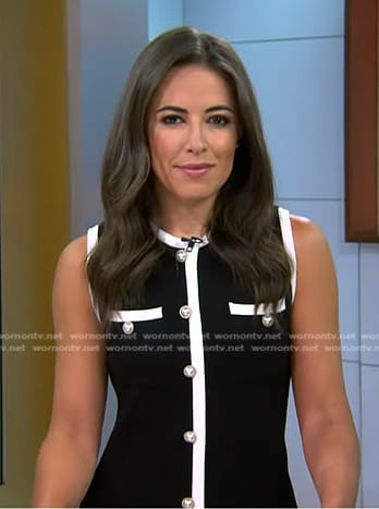 Kaylee’s black contrast trim buttoned dress on Today