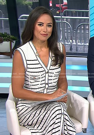 Kaylee’s white striped knit maxi dress on Today