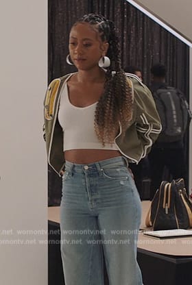 Keisha’s denim jeans and white top on All American Homecoming