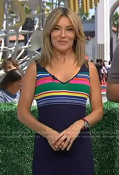 Kit’s stripe ribbed dress on Access Hollywood