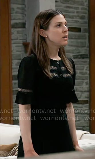 Kristina’s black lace inset dress on General Hospital