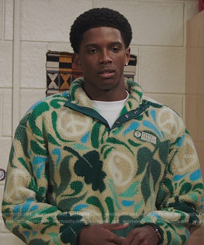 Lando’s green floral fleece sweater on All American Homecoming