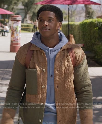 Lando’s colorblock quilted jacket on All American Homecoming
