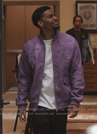 JR’s purple suede jacket on All American Homecoming