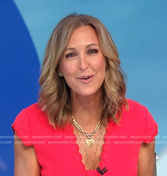 Lara’s pink scalloped trim dress on Good Morning America