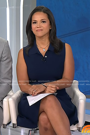 Laura’s navy flared polo dress on Today