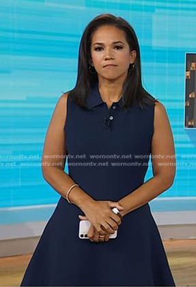 Laura’s navy flared polo dress on Today
