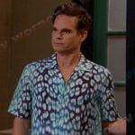 Leo’s blue leopard print shirt on Days of our Lives
