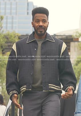 Lewi’s navy plaid JAcket on Reasonable Doubt