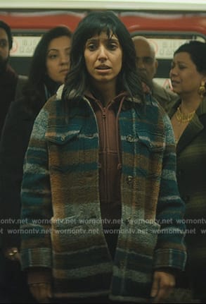 Lila’s plaid sherpa coat on The Umbrella Academy