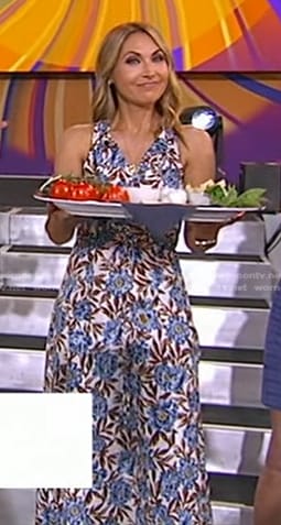 Lori’s white floral v-neck dress on Good Morning America