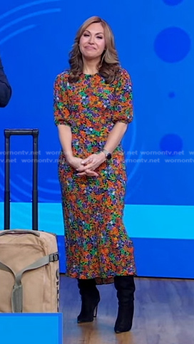 Lori’s orange floral dress on Good Morning America