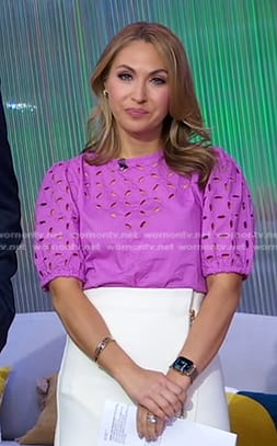 Lori’s pink eyelet blouse on Good Morning America