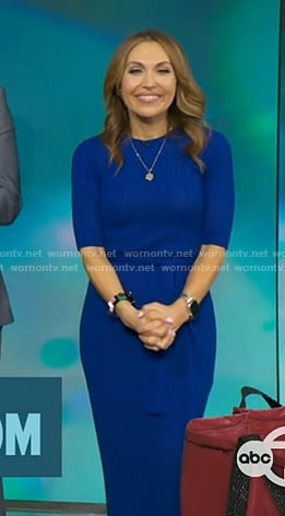 Lori’s blue tie waist dress on Good Morning America