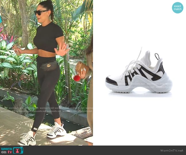 Louis Vuitton Archlight Trainer Sneakers in Monogram White worn by Taleen Marie (Taleen Marie) on The Real Housewives of Dubai
