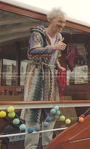 Luc’s wavy stripe robe on Emily in Paris