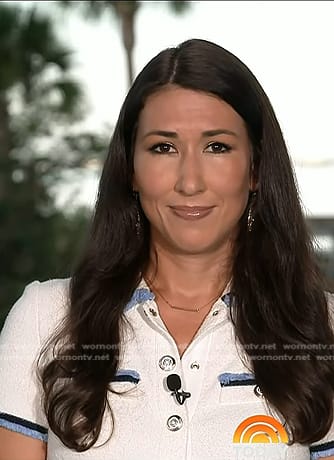 Marissa Parra’s white denim trim dress on Today