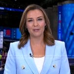 Mary's blue double breasted blazer on Good Morning America