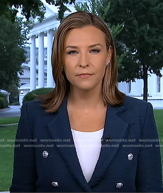 Mary’s navy tweed blazer on Good Morning America