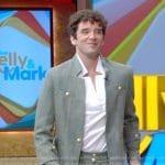 Michael Urie’s green tweed blazer and pants on Live with Kelly and Mark