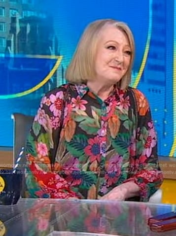 Missy Buchanan’s floral print blouse on Good Morning America