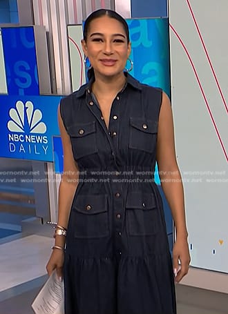 Morgan’s denim snap button maxi dress on NBC News Daily