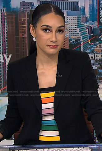 Morgan’s multicolor striped top on NBC News Daily