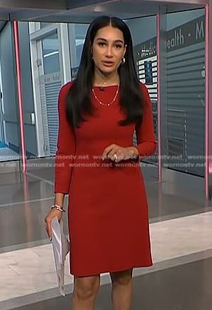 Morgan’s red a-line dress on NBC News Daily