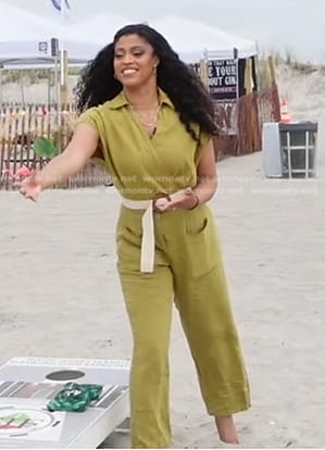Morgan’s yellow wrap jumpsuit on Good Morning America
