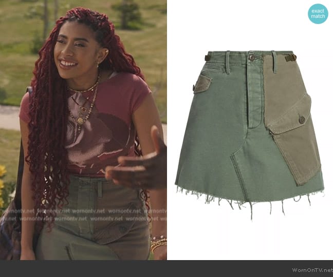 Mother G.I. Jane Distressed Miniskirt worn by (Pascual-Peña) on Bel-Air