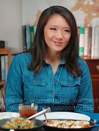 Nancy Chen’s denim shirtdress on CBS Mornings