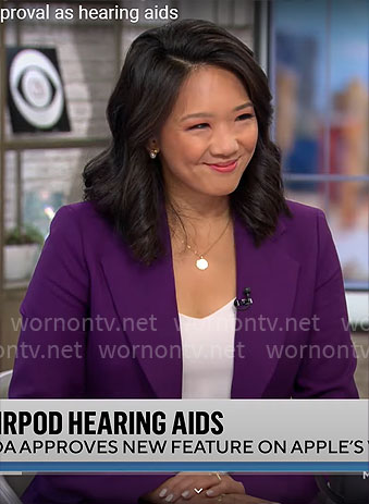 Nancy Chen’s purple blazer on CBS Mornings