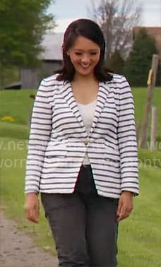 Nancy Chen’s striped blazer on CBS Mornings