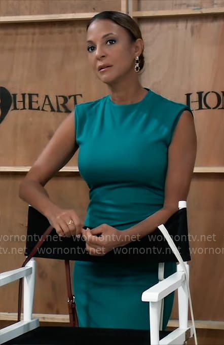 Natalia’s green ruched dress on General Hospital