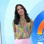 Natalie’s printed blouse and pink wide-leg pants on Today