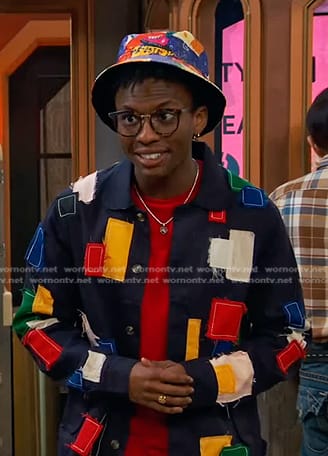 Noah’s navy patchwork jacket on Bunkd