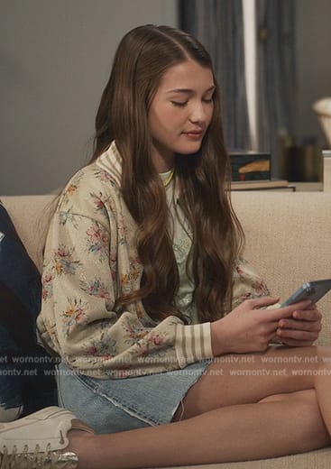Olivia’s floral print bomber jacket on Bel-Air