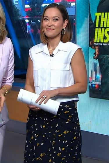 Eva’s utility top and floral skirt on Good Morning America