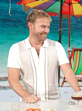 Paul Zahn’s striped shirt on Access Hollywood
